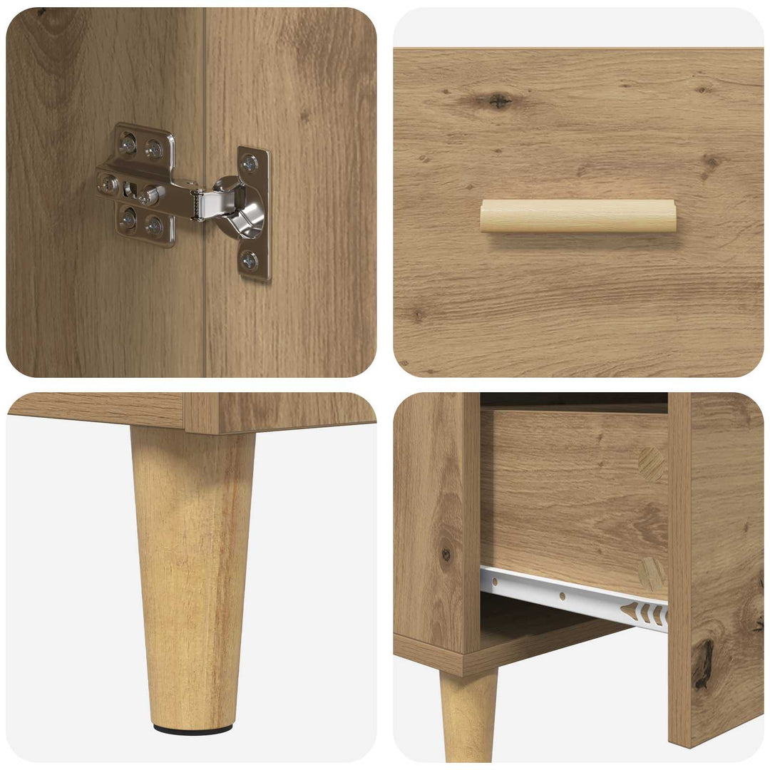 Sideboard Artisan Egetræ 34 x 69,5 x 90 cm Konstrueret træ