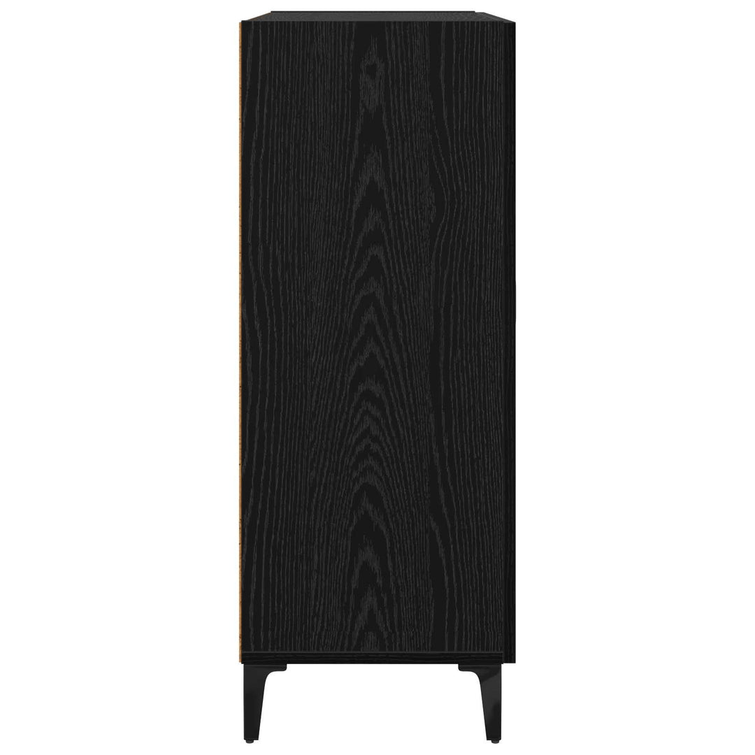 Sideboard med skuffe Sort eg 69,5 x 34 x 90 cm Konstrueret træ
