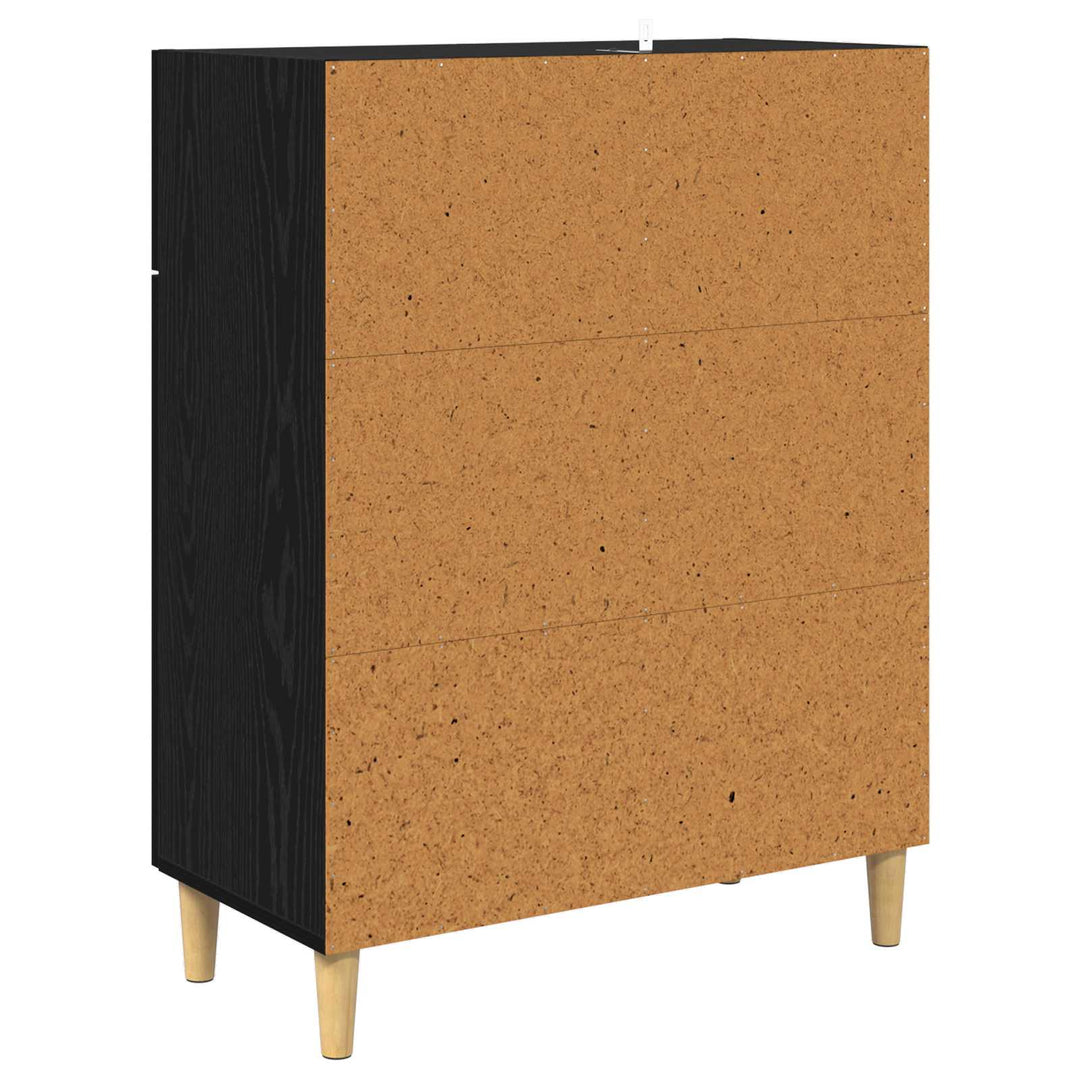 Sideboard med skuffe Sort eg 34 x 69.5 x 89 cm Konstrueret træ