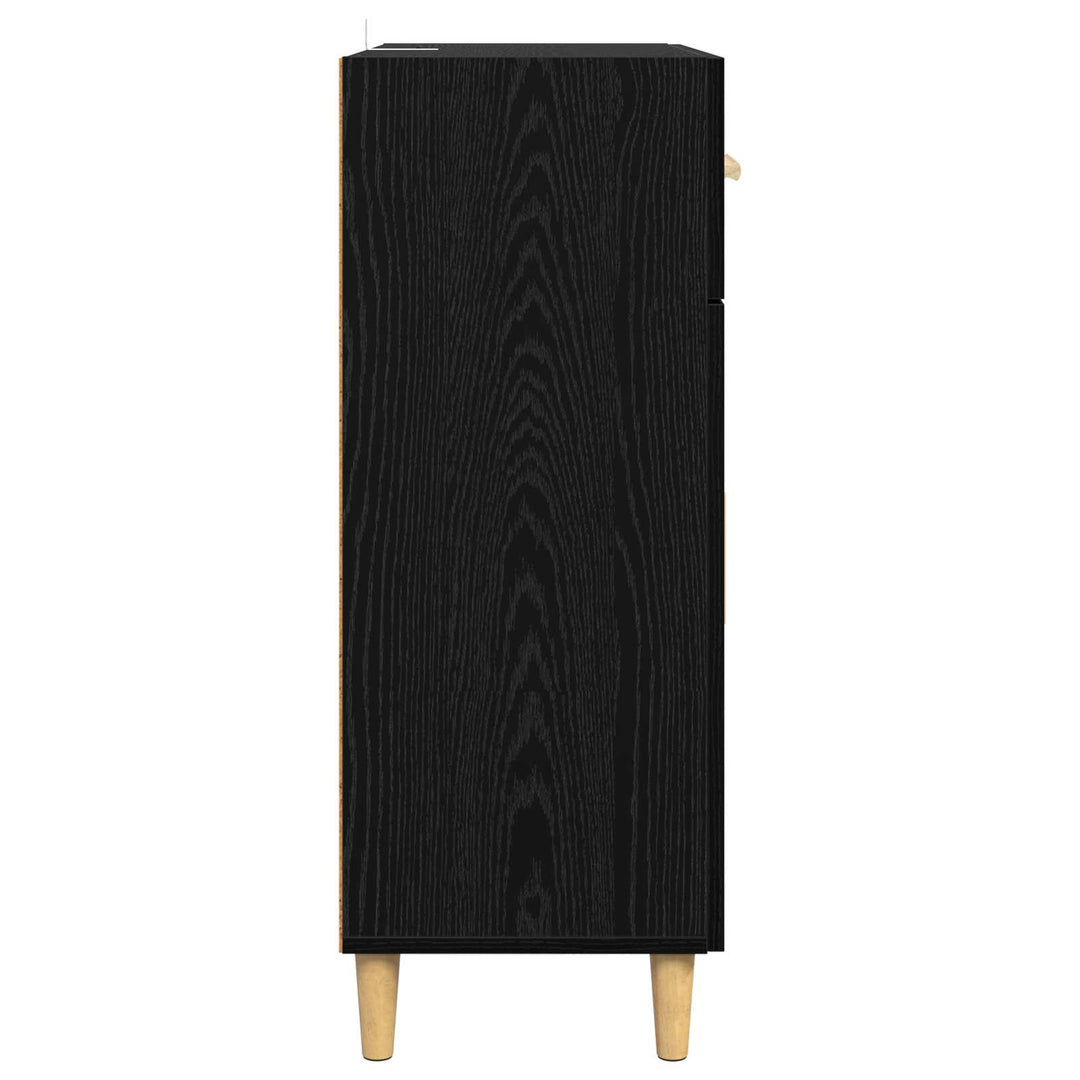 Sideboard med skuffe Sort eg 34 x 69.5 x 89 cm Konstrueret træ