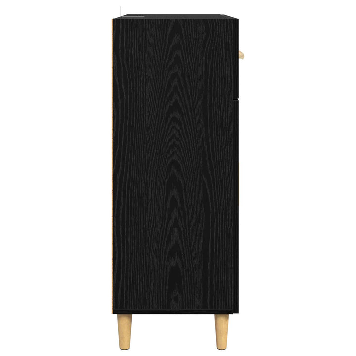 Sideboard med skuffe Sort eg 34 x 69.5 x 89 cm Konstrueret træ