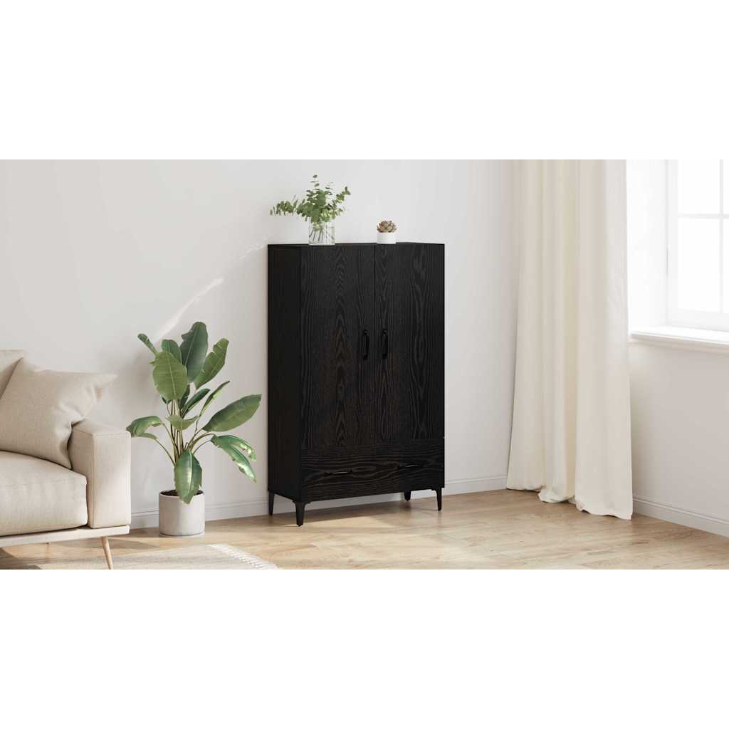 Highboard Sort eg 70 x 31 x 115 cm Ingeniørt træ og jern