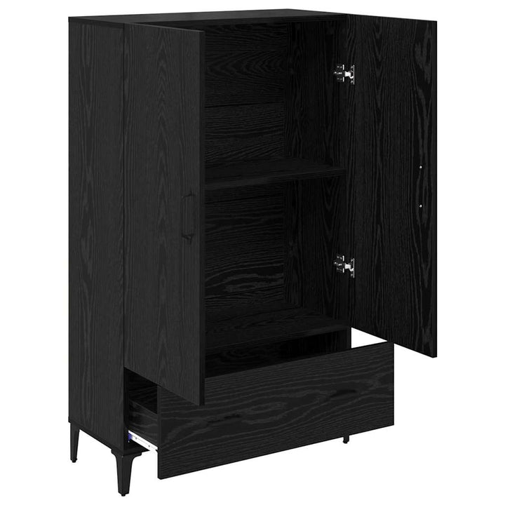 Highboard Sort eg 70 x 31 x 115 cm Ingeniørt træ og jern