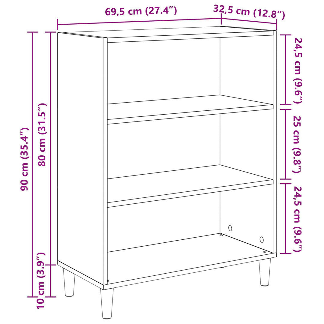 Sideboard Gammelt træ 69,5 x 32,5 x 90 cm Konstrueret træ