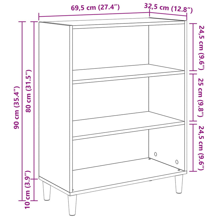 Sideboard Gammelt træ 69,5 x 32,5 x 90 cm Konstrueret træ