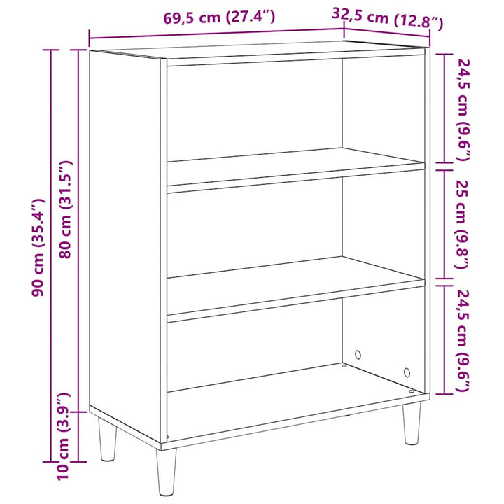 Sideboard Artisan Egetræ 69,5 x 32,5 x 90 cm Konstrueret træ