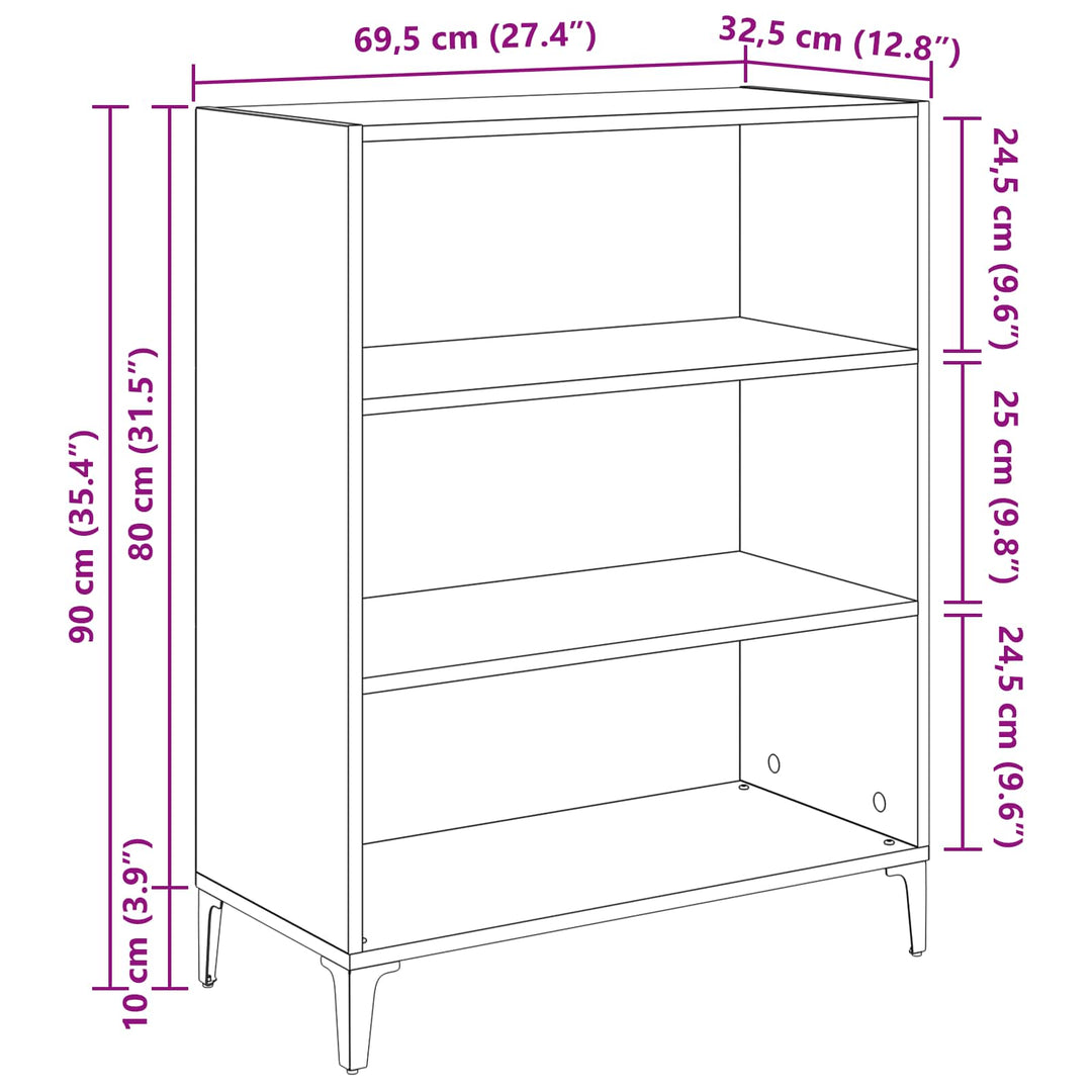 Sideboard Artisan Egetræ 69,5 x 32,5 x 90 cm Konstrueret træ