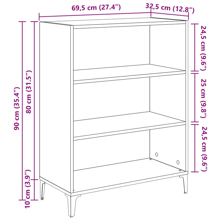 Sideboard Artisan Egetræ 69,5 x 32,5 x 90 cm Konstrueret træ