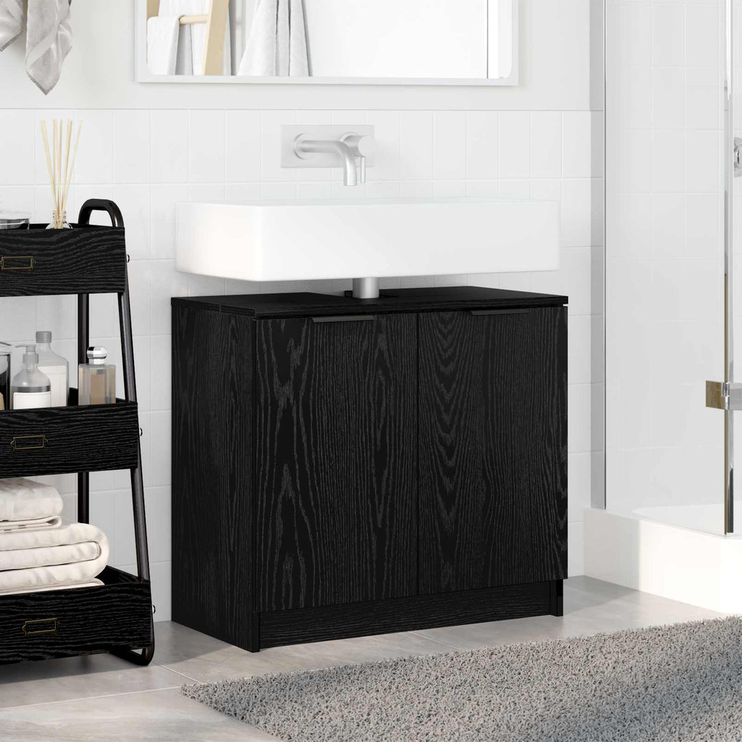 Badeværelsesskab Sort eg 64,5 x 33,5 x 59 cm Konstrueret træ