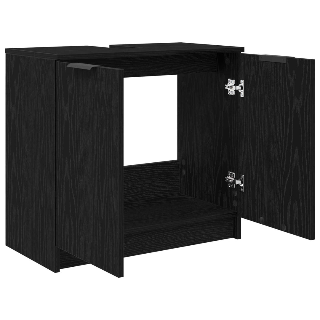 Badeværelsesskab Sort eg 64,5 x 33,5 x 59 cm Konstrueret træ