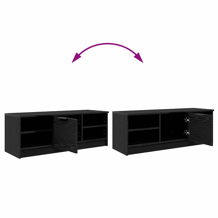 TV-skab 102 x 35 x 36,5 cm Sort eg Konstrueret træ