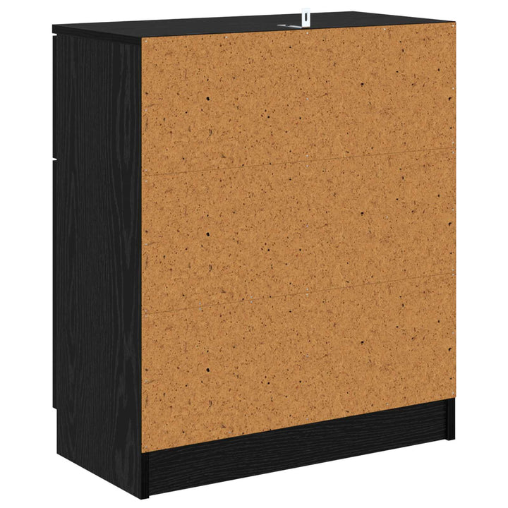 Sideboard med skuffe Sort eg 60 x 30 x 70 cm Konstrueret træ