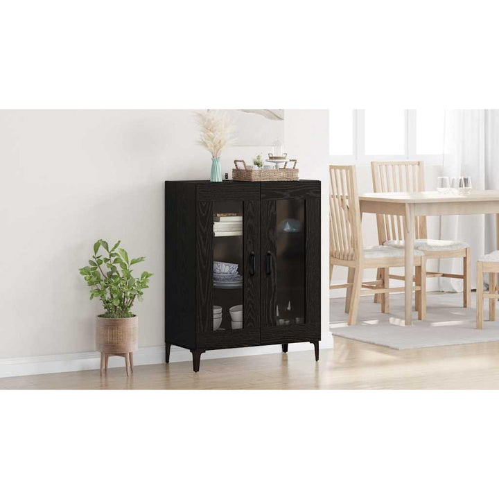 Sideboard Sort eg 69,5 x 34 x 90 cm Ingeniørt træ og jern
