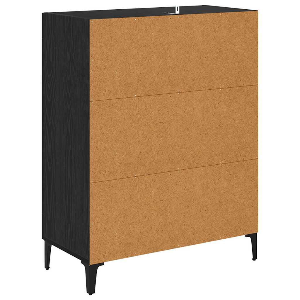 Sideboard Sort eg 69,5 x 34 x 90 cm Ingeniørt træ og jern