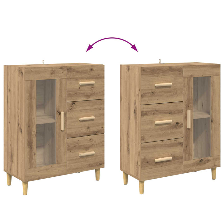 Sideboard Artisan Egetræ 69,5 x 34 x 90 cm Konstrueret træ