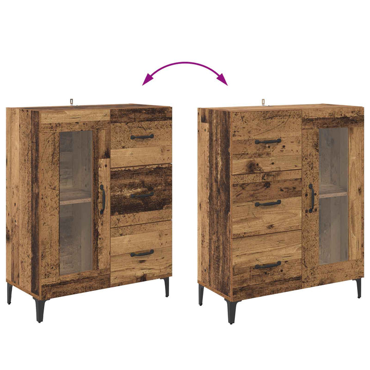 Sideboard Gammelt træ 69,5 x 34 x 90 cm Ingeniørt træ og jern