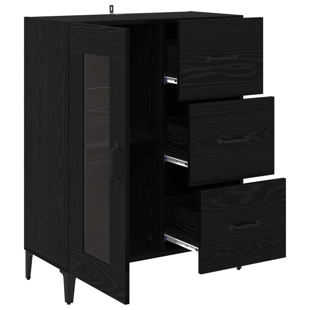 Sideboard Sort eg 69,5 x 34 x 90 cm Ingeniørt træ og jern
