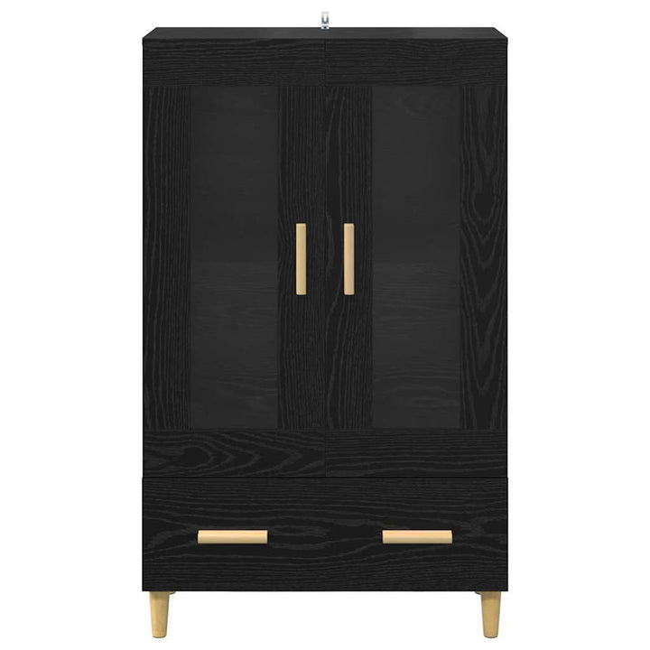 Highboard med skuffe Sort eg 70 x 31 x 115 cm Konstrueret træ