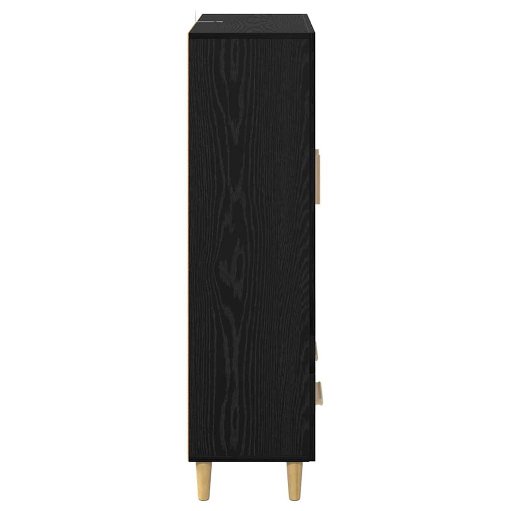 Highboard med skuffe Sort eg 70 x 31 x 115 cm Konstrueret træ