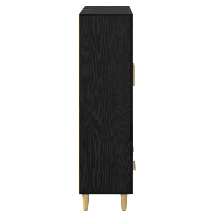 Highboard med skuffe Sort eg 70 x 31 x 115 cm Konstrueret træ