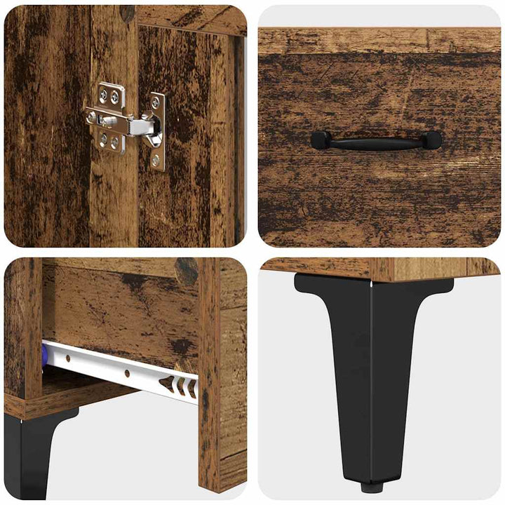 Highboard Gammelt træ 70 x 31 x 115 cm Ingeniørt træ og jern