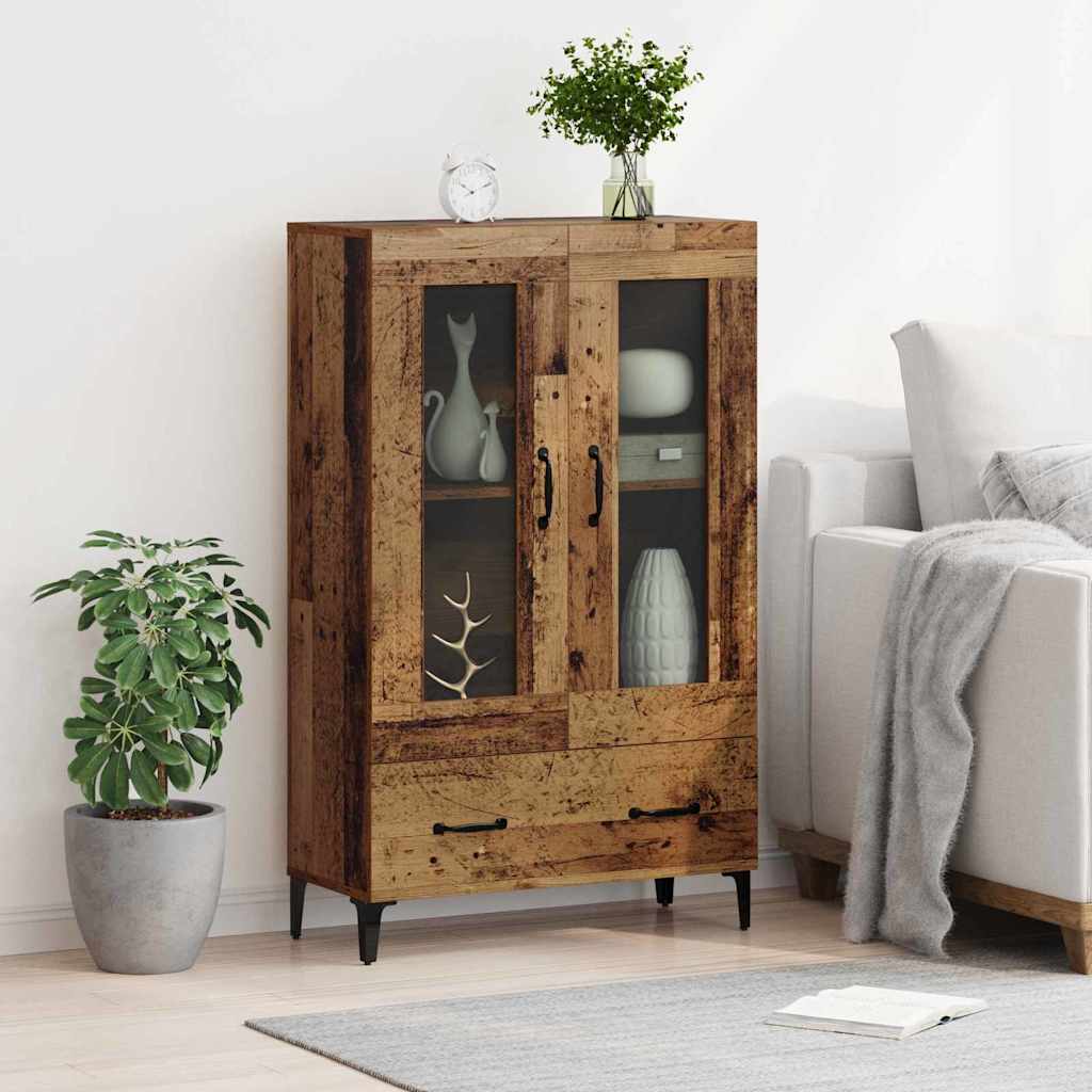 Highboard Gammelt træ 70 x 31 x 115 cm Ingeniørt træ og jern
