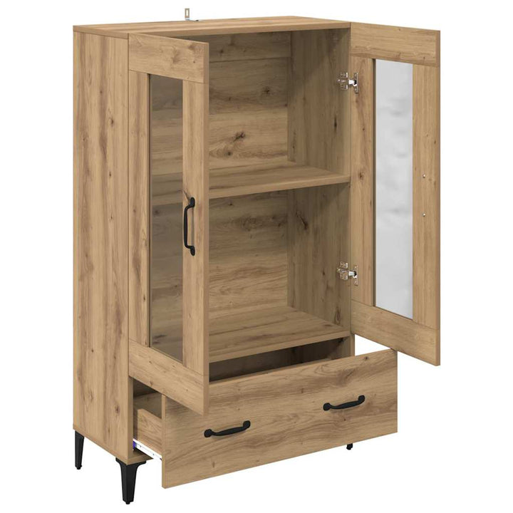 Highboard Artisan Egetræ 70 x 31 x 115 cm Ingeniørt træ og jern