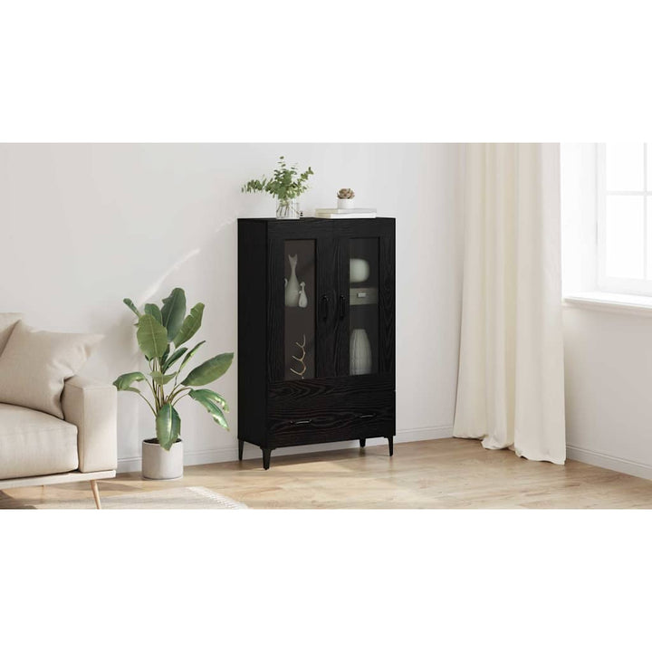 Highboard Sort eg 70 x 31 x 115 cm Ingeniørt træ og jern