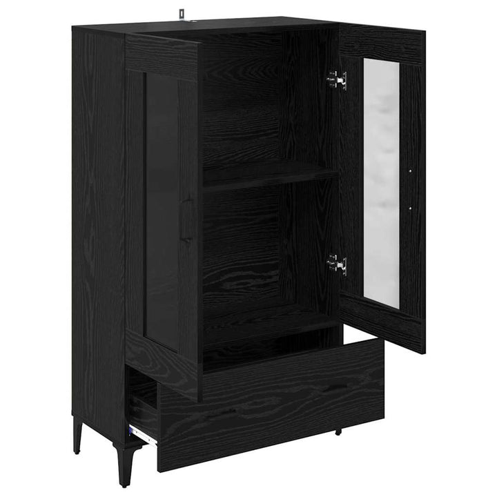 Highboard Sort eg 70 x 31 x 115 cm Ingeniørt træ og jern