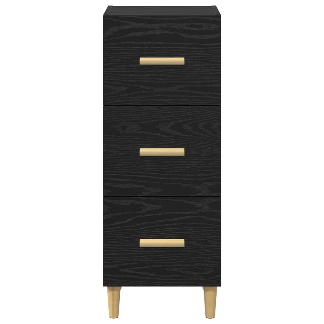 Sideboard med skuffe Sort eg 34.5 x 34 x 90 cm Konstrueret træ