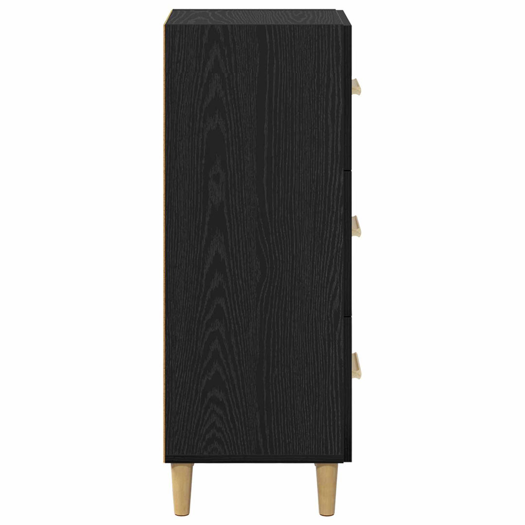 Sideboard med skuffe Sort eg 34.5 x 34 x 90 cm Konstrueret træ