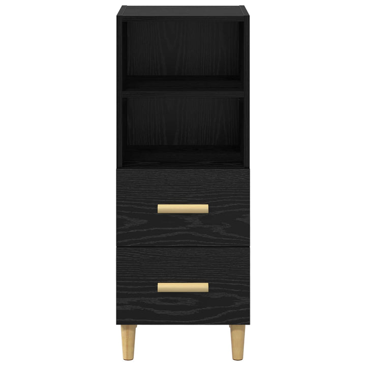 Sideboard med skuffe Sort eg 34 x 34.5 x 90 cm Konstrueret træ