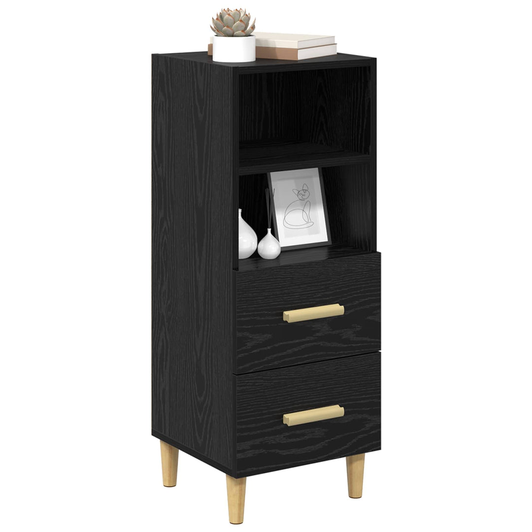 Sideboard med skuffe Sort eg 34 x 34.5 x 90 cm Konstrueret træ