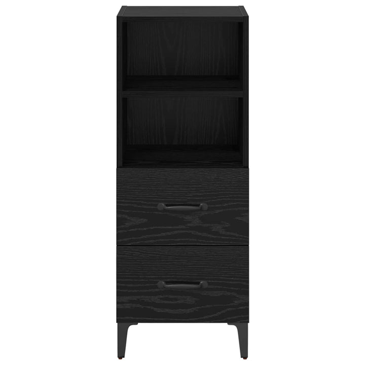 Sideboard med skuffe Sort eg 34 x 34,5 x 90 cm Konstrueret træ