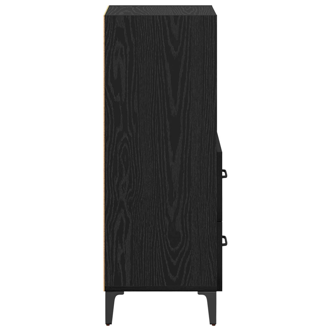 Sideboard med skuffe Sort eg 34 x 34,5 x 90 cm Konstrueret træ