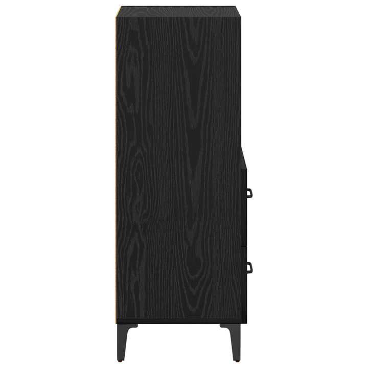 Sideboard med skuffe Sort eg 34 x 34,5 x 90 cm Konstrueret træ