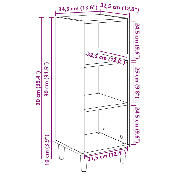 Sideboard Gammelt træ 34,5 x 32,5 x 90 cm Konstrueret træ