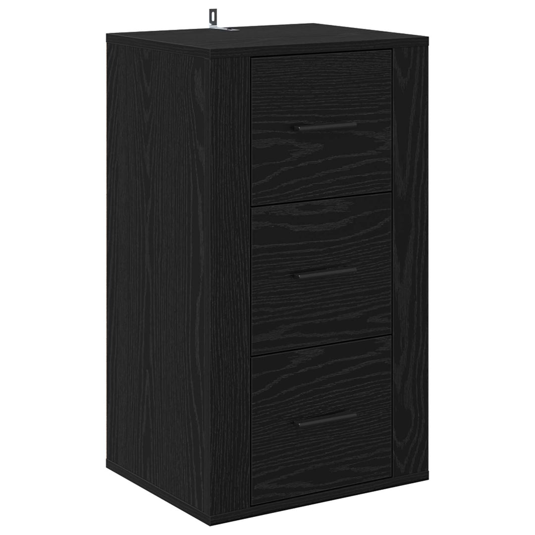 Sideboard med skuffe Sort eg 40 x 33 x 70 cm Konstrueret træ