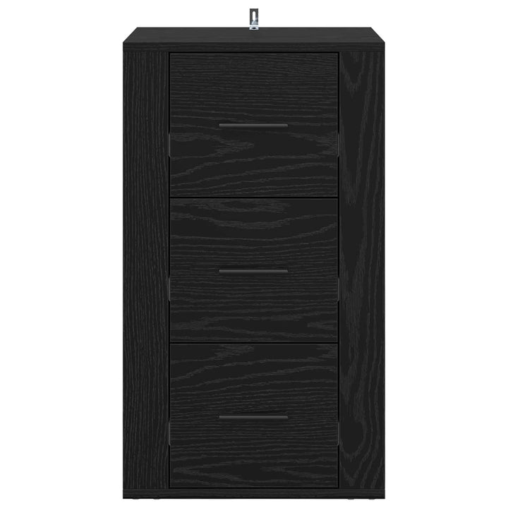 Sideboard med skuffe Sort eg 40 x 33 x 70 cm Konstrueret træ