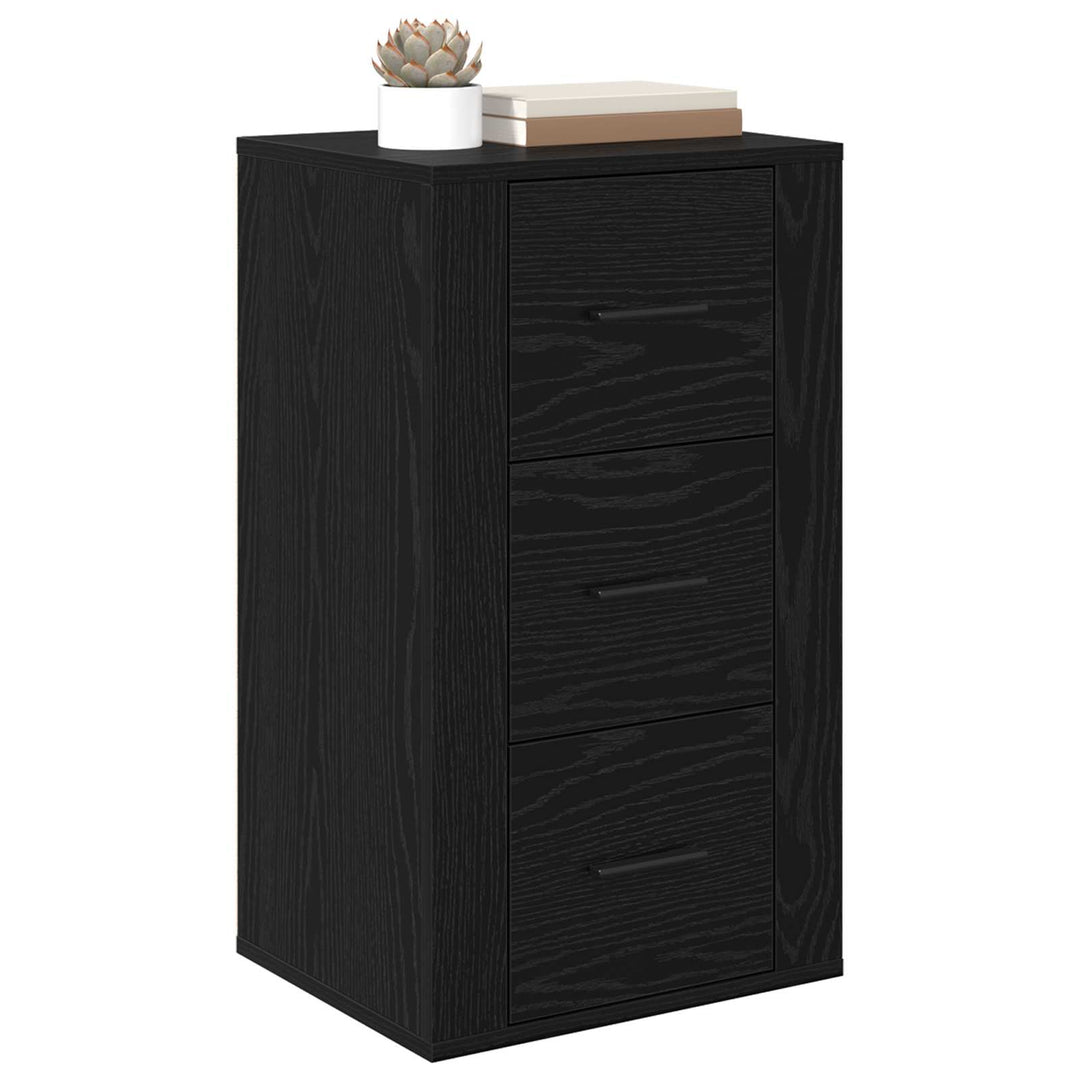 Sideboard med skuffe Sort eg 40 x 33 x 70 cm Konstrueret træ