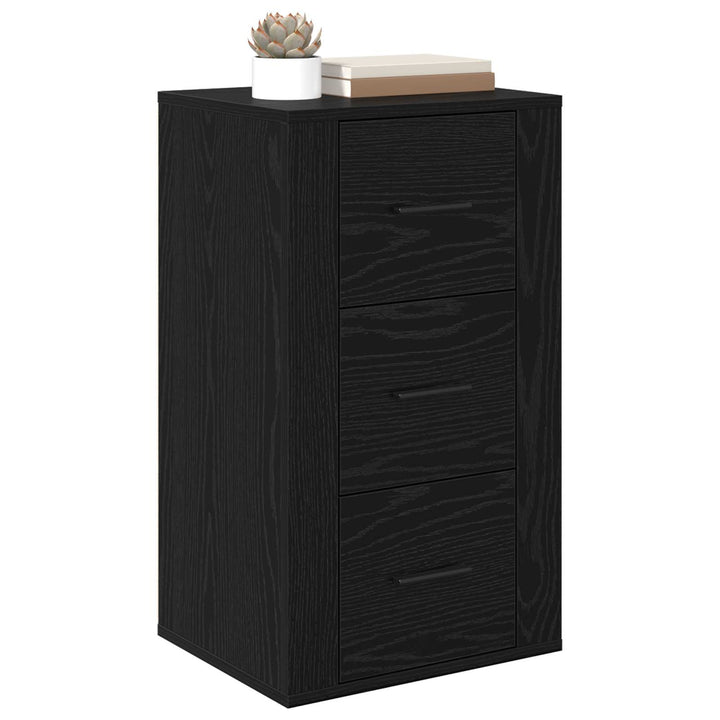 Sideboard med skuffe Sort eg 40 x 33 x 70 cm Konstrueret træ