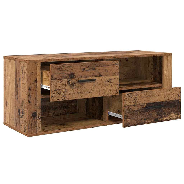 TV-skab med skuffe Gammelt træ 100 x 35 x 40 cm Konstrueret træ