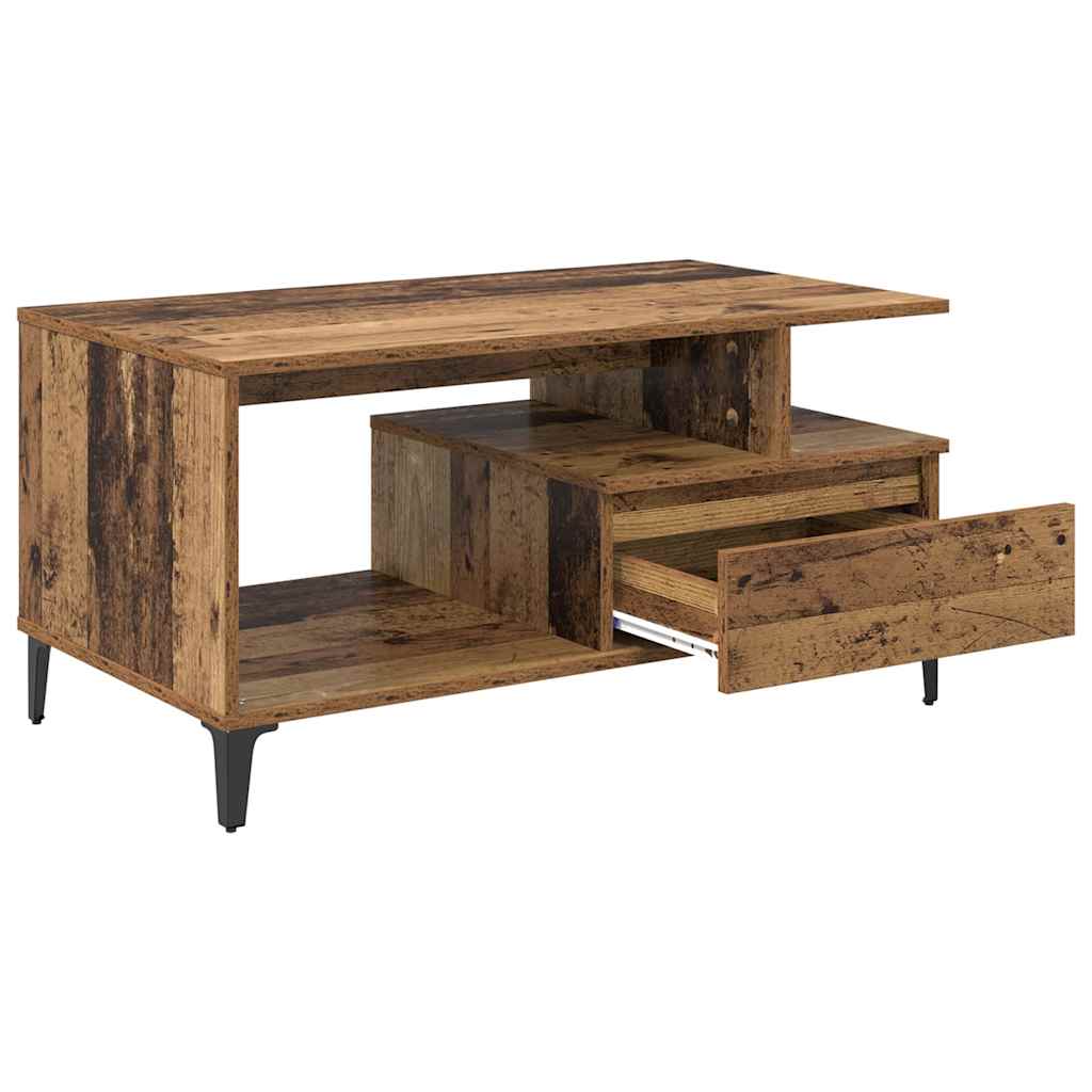 Sofabord med skuffe Gammelt træ 90 x 49 x 45 cm Konstrueret træ