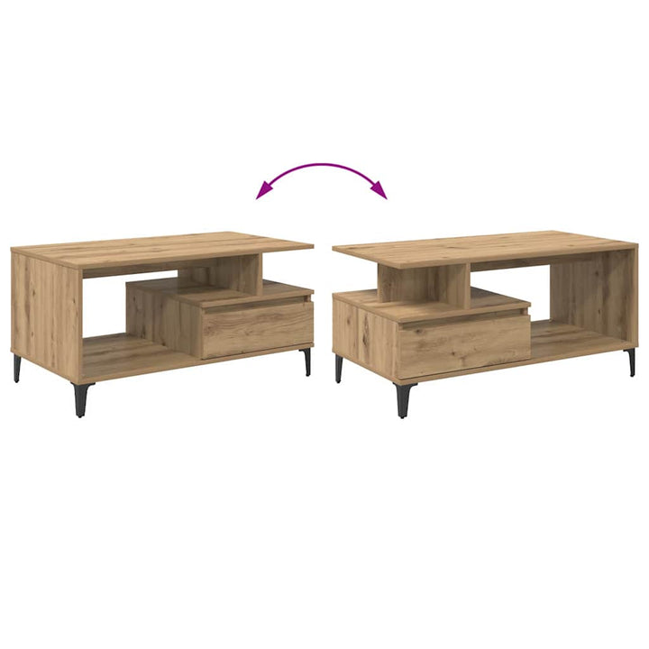 Sofabord Artisan Egetræ 90 x 49 x 45 cm Konstrueret træ