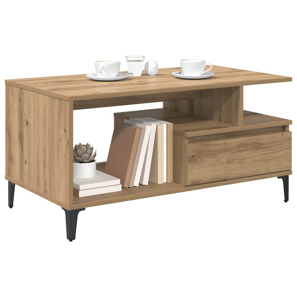 Sofabord Artisan Egetræ 90 x 49 x 45 cm Konstrueret træ