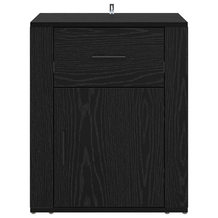 Natskab med skuffe Sort eg 35 x 50 x 60 cm Konstrueret træ