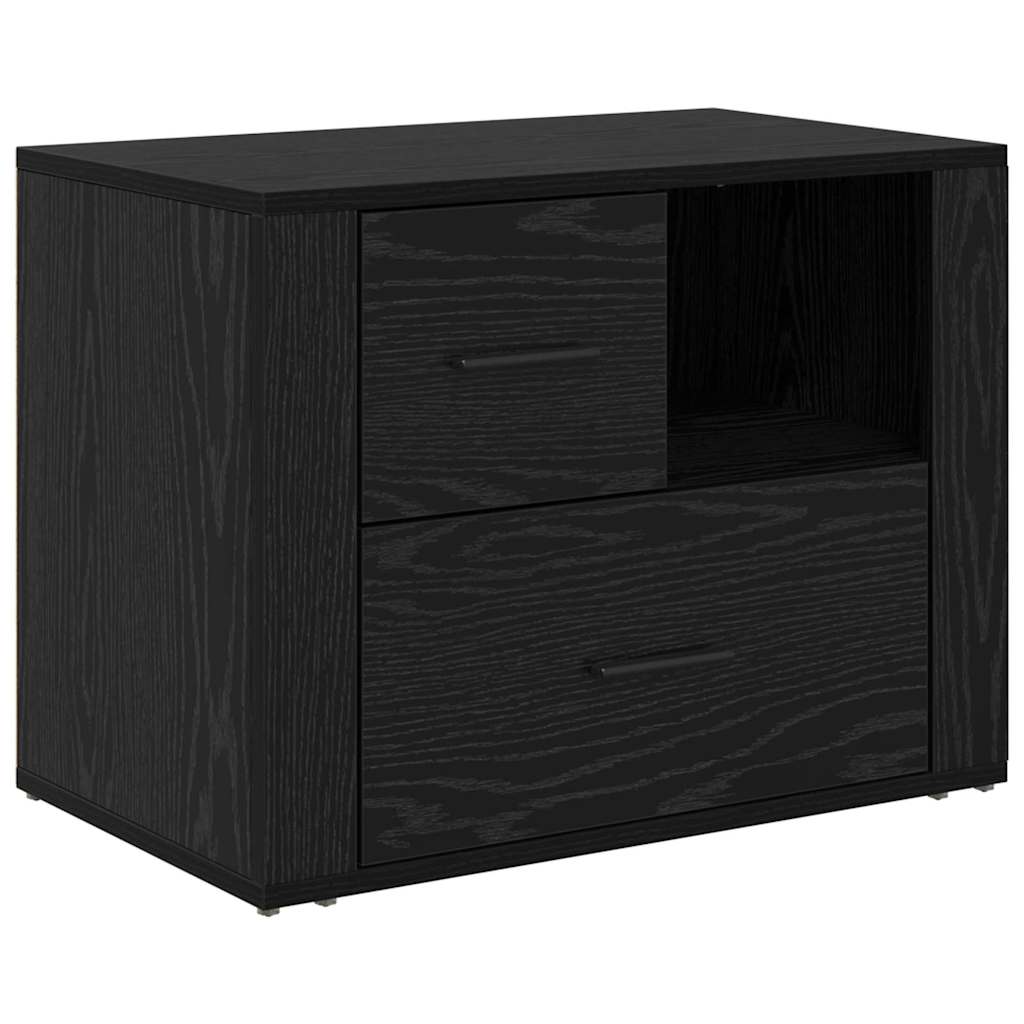 Natskab med skuffe Sort eg 35 x 60 x 50 cm Konstrueret træ