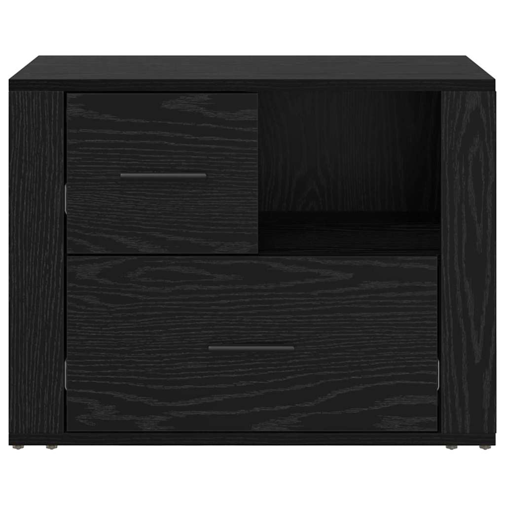 Natskab med skuffe Sort eg 35 x 60 x 50 cm Konstrueret træ