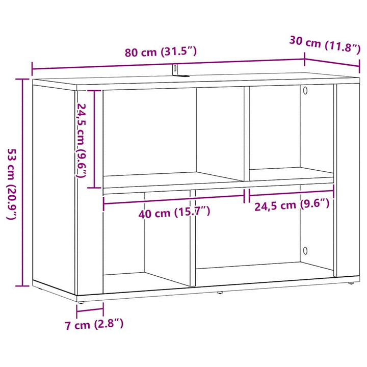 Sideboard Gammelt træ 80 x 30 x 53 cm Konstrueret træ