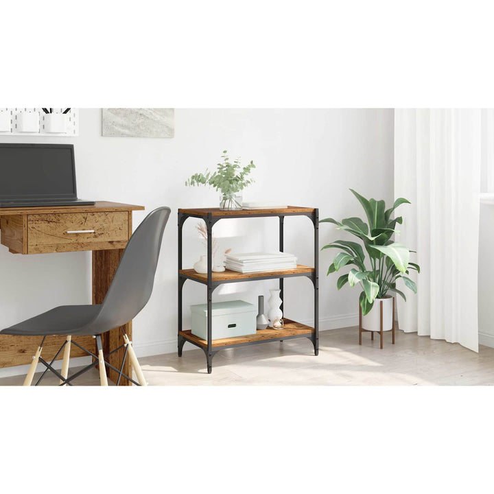 Bogskab Gammelt træ 60 x 33 x 70,5 cm Ingeniørt træ og jern